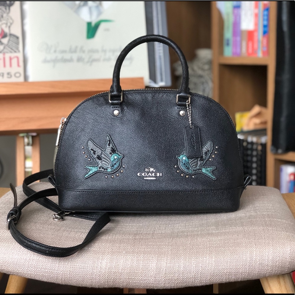 USED Coach Sierra Bird Satchel Canvas Crossbody